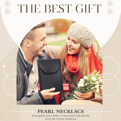 Kigeli 4 Pcs PU Leather Necklace Jewelry Display Folder 8x6 Inch Large Travel Jewelry Case Christmas Necklace Organizer Gifts for Woman