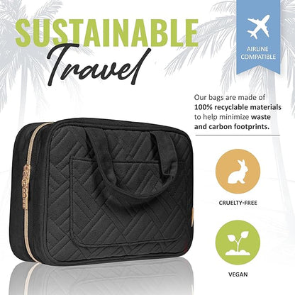 BOACAY Hanging Travel Toiletry Bag for Women, Makeup Bag, Bathroom & Shower Organizer Kit for Accessories, Cosmetics, Travel Essentials