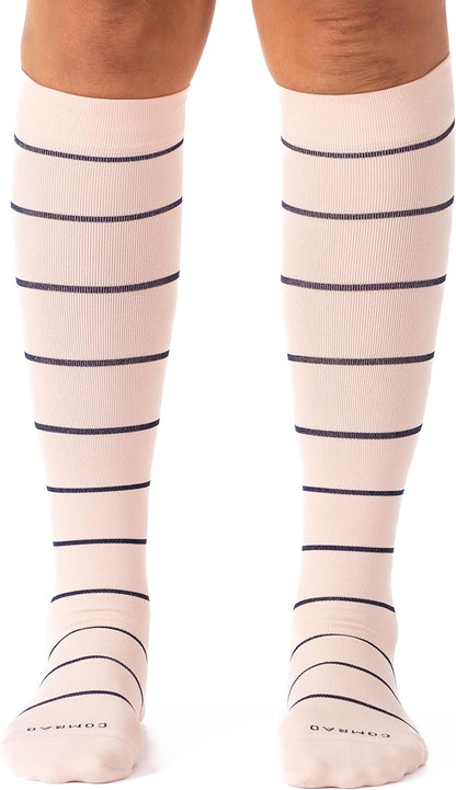 Comrad Nylon Knee High Socks - 15-20mmHg Graduated Compression Socks - Soft & Breathable Support Unisex Socks