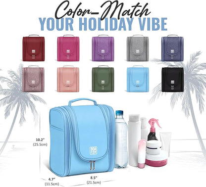 BOACAY Hanging Travel Toiletry Bag for Women and Men, Makeup Bag, Bathroom & Shower Organizer Kit for Accessories, Cosmetics, Travel Essentials