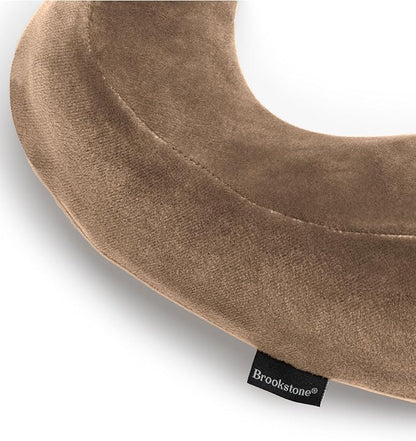 Brookstone Neck Travel Pillow - Lightweight Contoured Memory Foam Stuffable Travel Neck Pillow for Sleeping, Car, & Airplane, Size One Size, Khaki