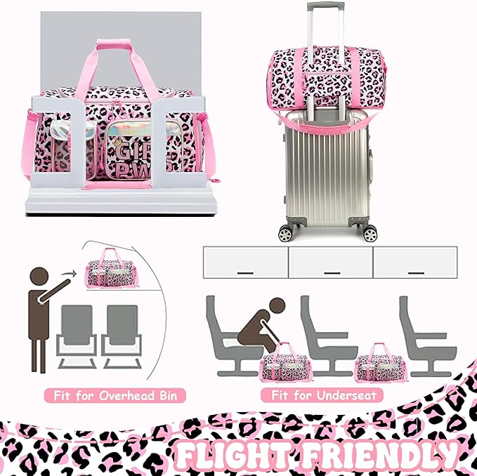 Kid's Luggage Set 3 Piece Suitcase Set 16" Hardside Luggage with Spinner Wheels Girls Carry on Toddler Travel Rolling Suitcase with Duffle Bag Neck Pillow Airline Approved