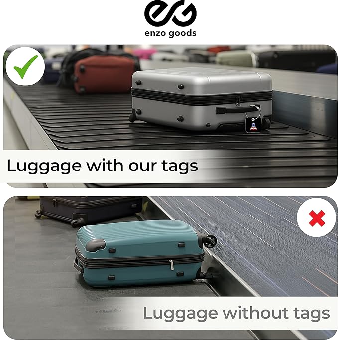 USA Initial Luggage Tag | 6 Pack | Personalized Luggage Tags for Suitcases | Choose Monogram Letter | Custom Fonts & Colors | Choose Tag Color