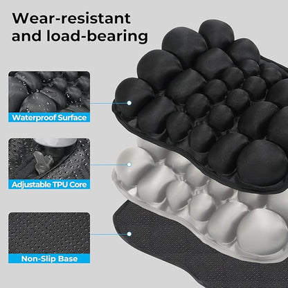 Sodur Travel Seat Cushion for Airplane, Portable Inflatable 3D Air Cell Lumbar Support Pillow, Ergonomic Long Distance Sedentary Pressure Relief Cushion for Office Chair, Wheelchair, Cars