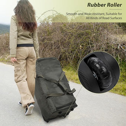 REDCAMP 85L/120L/140L Foldable Duffle Bag with Wheels, Large Travel Duffel Bag