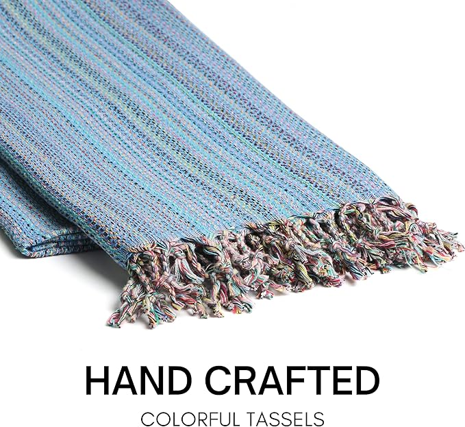 BAY LAUREL Turkish Beach Towel with Travel Bag 39 x 71 Quick Dry Sand Free Lightweight Large Oversized Towels Light