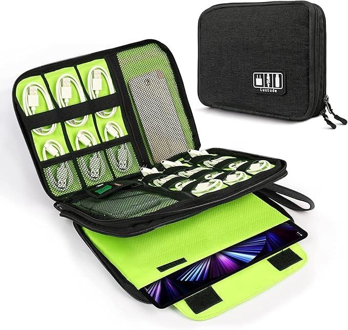 Luxtude Cord Organizer Travel, Cable Organizer Bag, Portable Electronics Organizer, Travel Essentials for Cord Storage/Charger Storage/Cable Storage