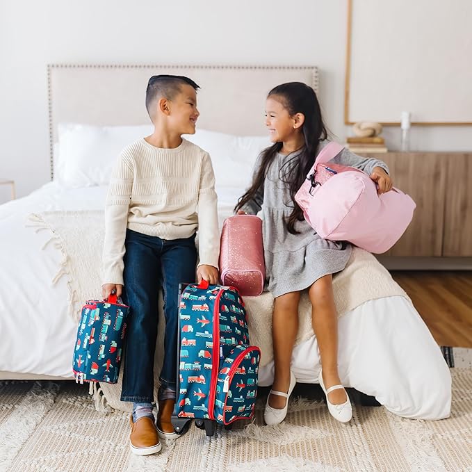 Wildkin Kids Overnighter Duffel Bag – Carry-On Size, Ideal for School & Sleepovers – Jurassic Dinosaurs