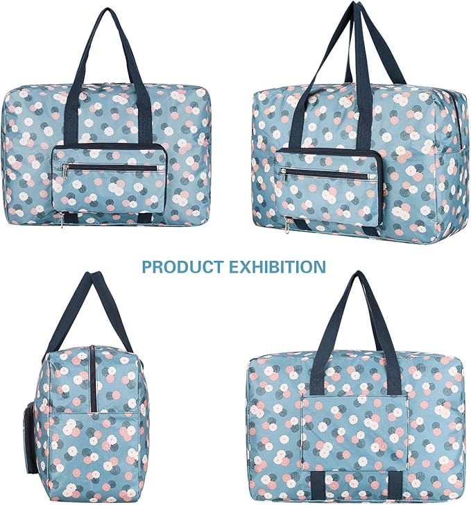 F.FETIVIN Weekender Bag Carry On Travel Duffle Medium Overnight Bag for Women(BLUE)