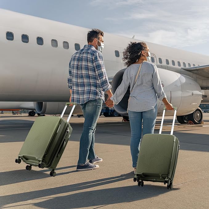 Nazhura Luggage Set, 3-Piece Hardside Suitcase Set, 20-inch Carry On, 24-inch, 28-inch Luggage