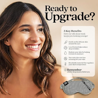 TheSleepGuard Pure Silk Sleep Mask [100% 6A Mulberry Silk, 22 Momme] Light Blocking Travel Essentials. Eye Masks for Sleeping. Black Oeko-Tex Blindfold. Eye Covers for Men & Women