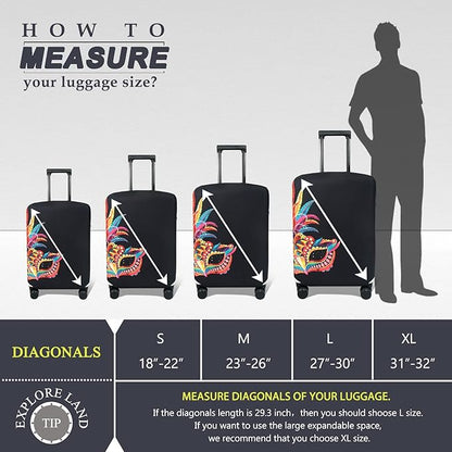 Explore Land Travel Luggage Cover Suitcase Protector Fits 31-32 Inch Case (Carnival, XL)