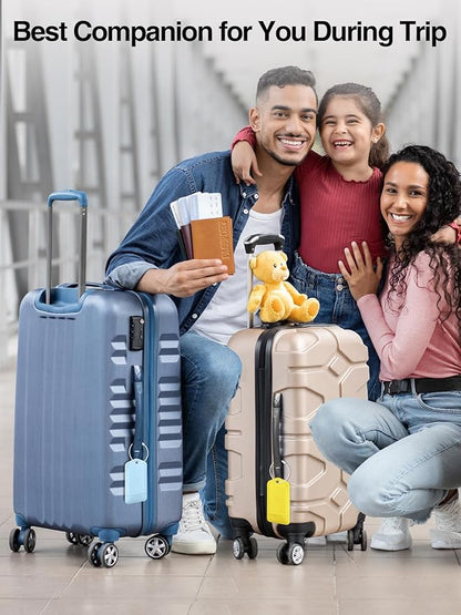 TopMade Smart Luggage Tag with Find My, Premium Leather Luggage Tags for Suitcase, Travel Bags, Backpacks, Anti-Lost Suitcase Tag Tracker for Travel with Privacy Name Card, Rechargeable