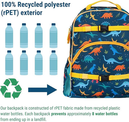 Wildkin ECO rPET 17-inch Large Backpack – Sustainable, Padded, Adjustable – Jurassic Dinosaurs