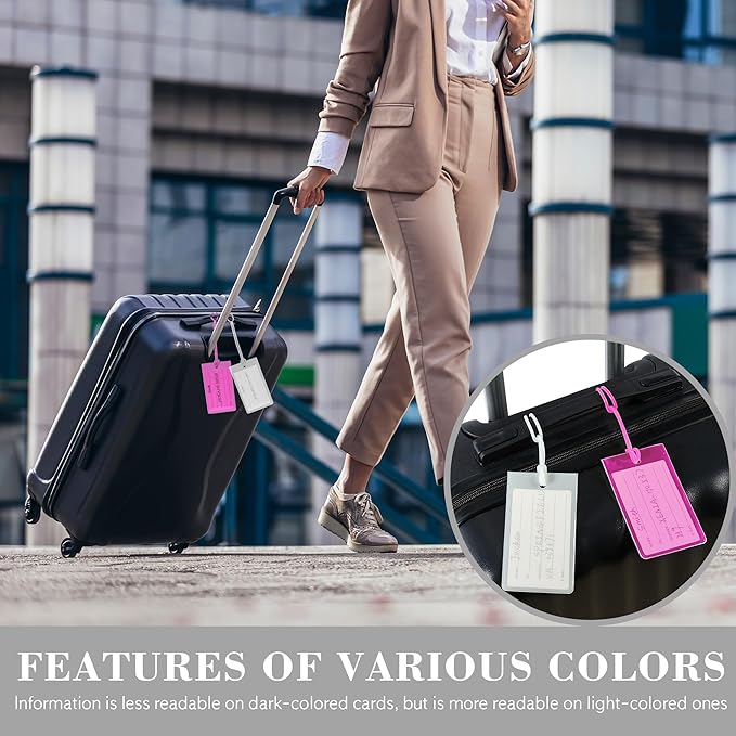 30 Pack Luggage Tags for Suitcases, Airplane Travel Essentials for Flying, International Travel Must Haves, and Luggage Accessories by Sodsay