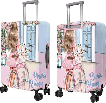 Travel Luggage Cover Suitcase Protector Fits 18-32 Inch Wheel Covers PatternedTravel Related Items Flower Luggage Protector Elastic XL
