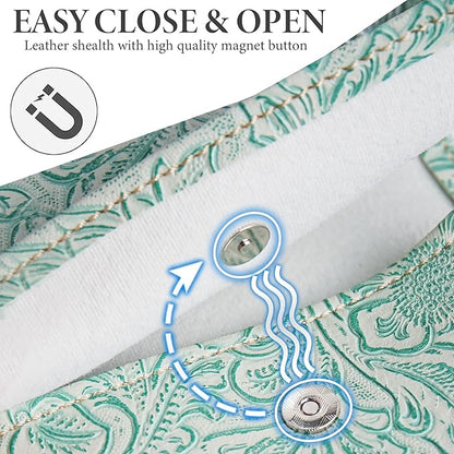 Pill Organizer,LIZIMANDU Weekly Travel Pill Case Box Medication Reminder Daily AM PM, Day Night 7 Compartments,for 4 Times A Day, 7 Days a Week-Includes Leather PU Carrying Case(1-Carved Green2)