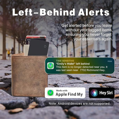 Eelexa Wallet Tracker Card, Rechargeable Thin Finder, Works with Apple Find My (iOS Only), Item Locator for Luggage Tags, Passports, Phone, IP68 Waterproof