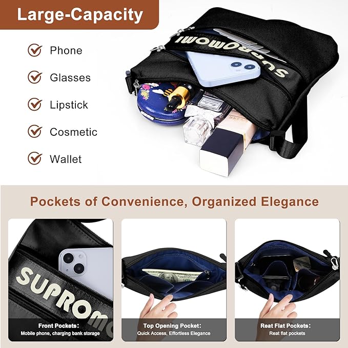 Large Travel Duffel and Small Crossbody Bag, Sports Tote Gym Yoga Airplane Carry-on, Extra Shoe with Clear Makeup Bag, Overnight for Men and Women, Black