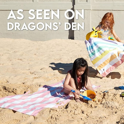 Dock & Bay Beach Towel - Quick Dry, Sand Free - Compact, Lightweight - 100% Recycled - Includes Bag - Cabana - Whitsunday Blue, Medium (130x70cm, 51x27)