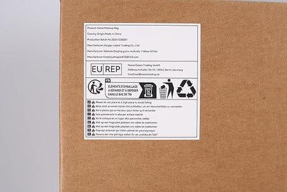 Abiudeng Large Capacity Makeup Bag Ladies Cosmetic Bag Travel Bag with Compartments Portable PU Leather Travel Makeup Bag with Handle