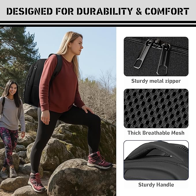 Travel Backpack, Extra Large 45L Travel Backpack for Men & Women, Expandable Laptop Bag, Water Resistant Computer Backpack Fits 18.4 Inch Laptop, Lightweight Daypack for Flight, Black