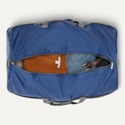 Amazon Essentials 32.4" Extra Large Foldable Nylon Duffel Bag for Travel/Storage with Zippered Pockets, 9254 Cubic Inch (150L), 50-LBS Capacity, Navy Blue (Previously Amazon Basics)