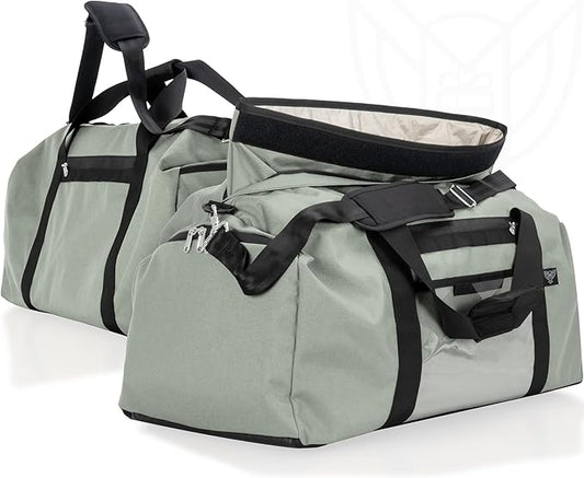 Xtreme Sight Line ~ Xecutive Transport Faraday Duffel Bag for Military Use ~ MOLLE System ~ Computer Towers and Other Large Electronics ~ Data Security ~ Tracking/Hacking Defense ~ Silver