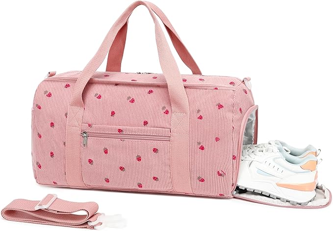 BLUBOON Duffle Bag Girls Kids Cute Gym Bag with Shoes Compartment & Wet Separation Waterproof Sports Overnight Travel Bag