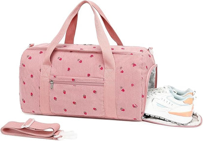 BLUBOON Duffle Bag Girls Kids Cute Gym Bag with Shoes Compartment & Wet Separation Waterproof Sports Overnight Travel Bag