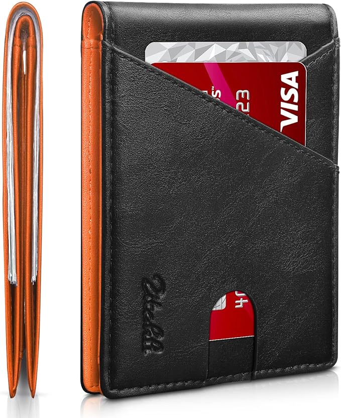 Zitahli Wallet for Men Slim 11 Credit Card Holder RFID Blocking Small Men's Wallet Bifold Minimalist Front Pocket With Mens Gifts Box
