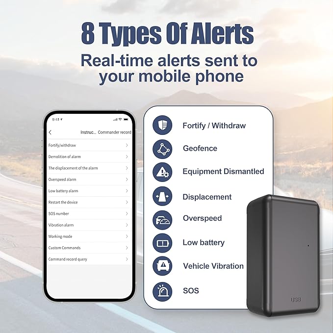 G05A GPS Tracker for Vehicle No Monthly Fees, SIM Card Included, Real-Time Tracking, Global Coverage, Geo-Fencing, Strong Magnetic Attachment, Long Battery Life