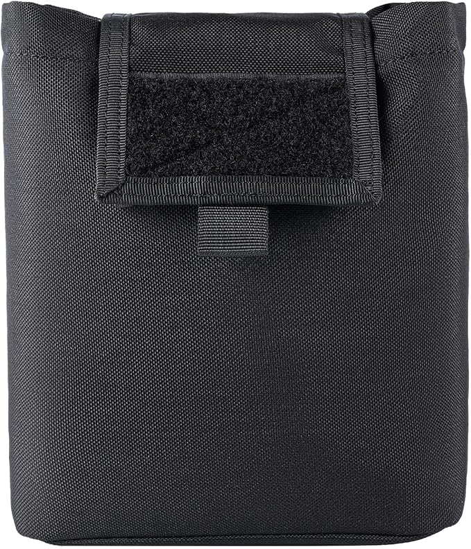 MOLLE Dump Pouch Roll Up Magazines Recovery Utility Admin Bag Drawstring Foldable Tool Mag Drop Waist Pack for Tactical/Range/Battle/Duty Belt Hunting Shooting Competition