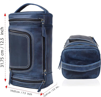 VC VINTAGE COUTURE Leather Toiletry Bag for Men Extra Large Leather Men's Toiletry Bag for Traveling Real Leather Dopp Kit for Men Leather Shaving Bag for Travel