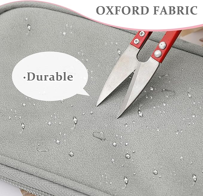 COSHAYSOO Electronics Accessories Organizer Bag with Chenille Letter Patch TECH for Women Travel Gifts, Traveling Essentials Compact Case Waterproof Must Have Pouch for Cord Charger Adapter (Gray)