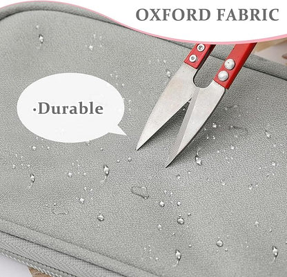 COSHAYSOO Electronics Accessories Organizer Bag with Chenille Letter Patch TECH for Women Travel Gifts, Traveling Essentials Compact Case Waterproof Must Have Pouch for Cord Charger Adapter (Gray)