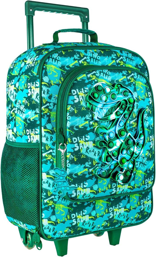 Kids Luggage for Boys and Girls, Cute Dinosaur Unicorn Rolling Wheels Suitcase for Toddler Children