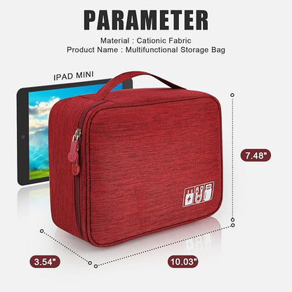 Electronic Organizer Travel Universal Cable Organizer Electronics Accessories Bag for Cable, Charger, Phone, USB, SD Card,1Pack