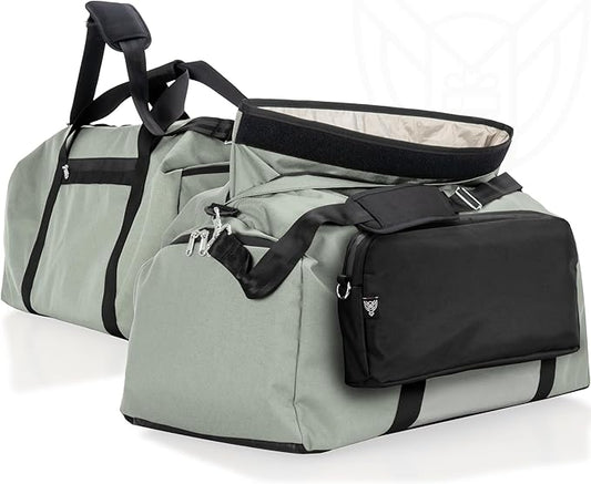 Xtreme Sight Line ~ Xecutive Transport Faraday Duffel Bag with Removable XTECH Pouch for Computer Towers and Other Large Electronics ~ Data Security ~ Shoulder Strap Included ~ Silver