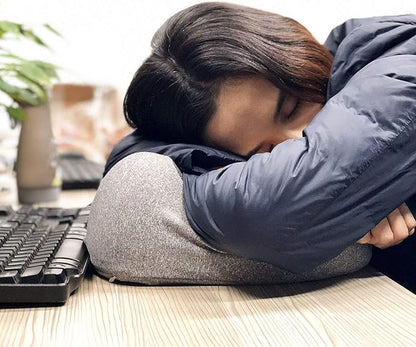 MLVOC Travel Pillow 100% Pure Memory Foam Neck Pillow, Comfortable & Breathable Cover, Machine Washable, Airplane Travel Kit with 3D Sleep Mask, Earplugs, and Luxury Bag,Standard (Grey)