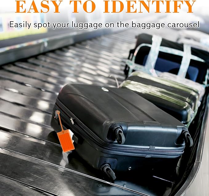 100 Pack Luggage Tags for Suitcases, Airplane Travel Essentials for Flying, International Travel Must Haves, and Luggage Accessories by Sodsay