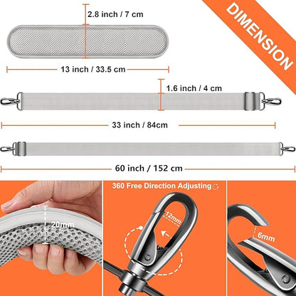 ZINZ 60 Inch Shoulder Strap with Removable Ultra-Thick Pad, Adjustable Buckles Shoulder Crossbody Strap for Luggage Bag