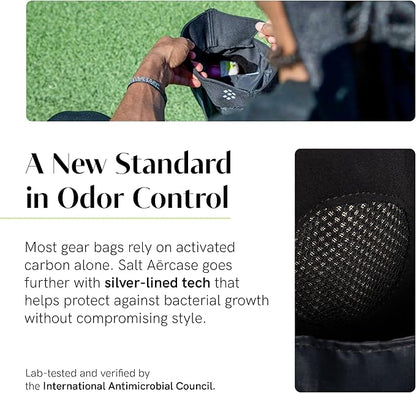 Salt Aērcase Smell Proof Cleat Bag – XL Size - Athletic Soccer & Golf Shoe Bag for Smelly Cleats & Gym Shoes- Durable, Water-Resistant, & Easy to Clean