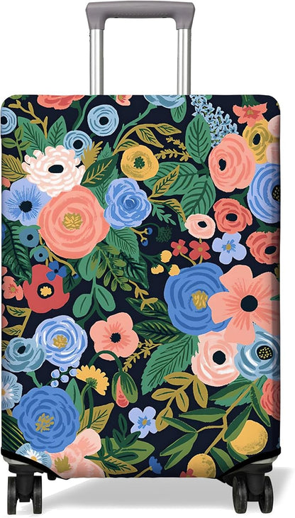 Travel Luggage Cover Suitcase Protector Fits 18-32 Inch Wheel Covers PatternedTravel Related Items Flower Luggage Protector Elastic L