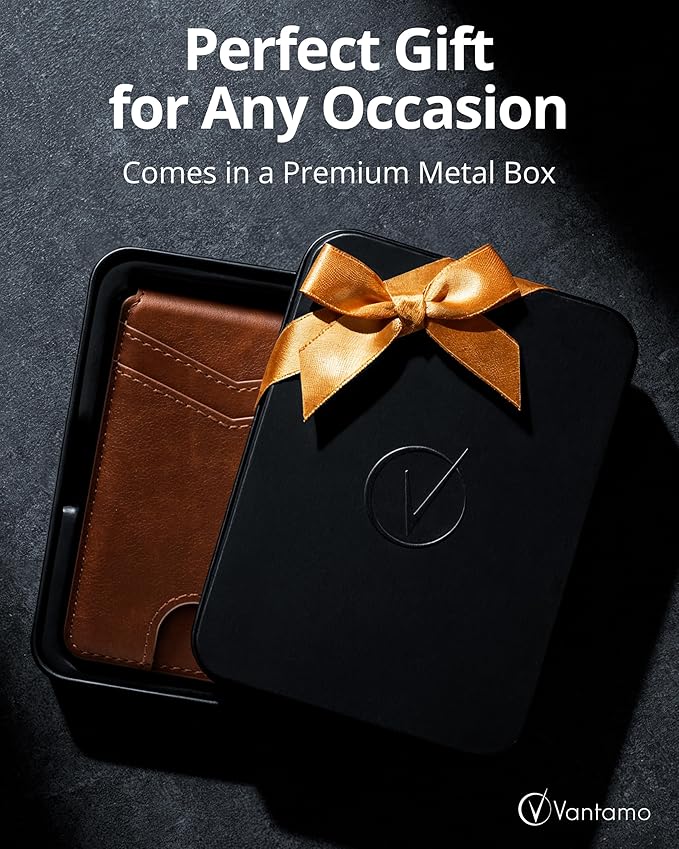 Vantamo Premium Wallet for Men with Money Clip & Card Holder, Compact & Slim Wallet with RFID, 8-12 Cards, Perfect Gifts for Men