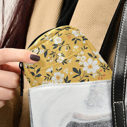 Fustylead Travel Pill Organizer Case Zipper for Purse with Removable Weekly Pill Box for Medicine, Vitamin, Supplement Medicine Organizer (White Floral)