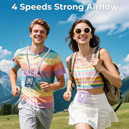 AMACOOL Mini Portable Waist Fan Clip on, 13000RPM 4-Speeds Personal Neck Fans, Up to 24H Battery Life, Rechargeable Wearable Shirt Belt Fan for Outdoor Work Jobsite Travel Camping, Gifts for Men