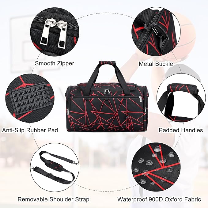 Sneaker Bag for Travel, Outdoor Sports Gym Bag Shoe Bags for 4 Pairs of Sneakers up to Size 14, Travel Duffel Bags with 3 Adjustable Dividers & Shoulder Strap, Sneakerhead Gift