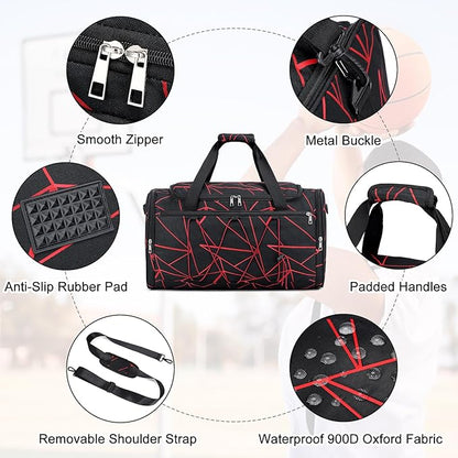 Sneaker Bag for Travel, Outdoor Sports Gym Bag Shoe Bags for 4 Pairs of Sneakers up to Size 14, Travel Duffel Bags with 3 Adjustable Dividers & Shoulder Strap, Sneakerhead Gift