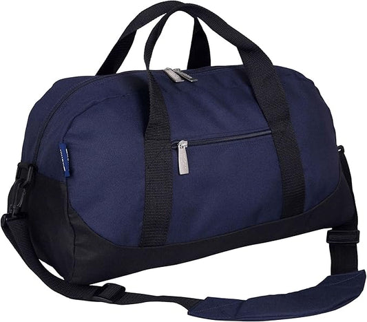 Wildkin Kids Overnighter Duffel Bag – Carry-On Size, Ideal for School & Sleepovers – Whale Blue